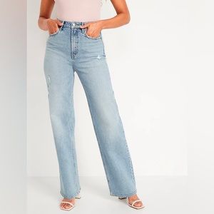 Extra High-Waisted Ripped Wide-Leg Jeans for Women- 6